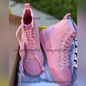 Marc Jacobs Pink High-Top Canvas Sneakers with Matching Laces